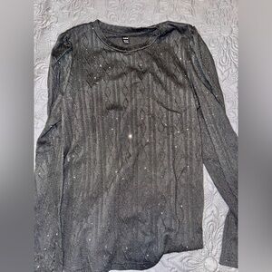 Black long sleeve sparkly Maternity top